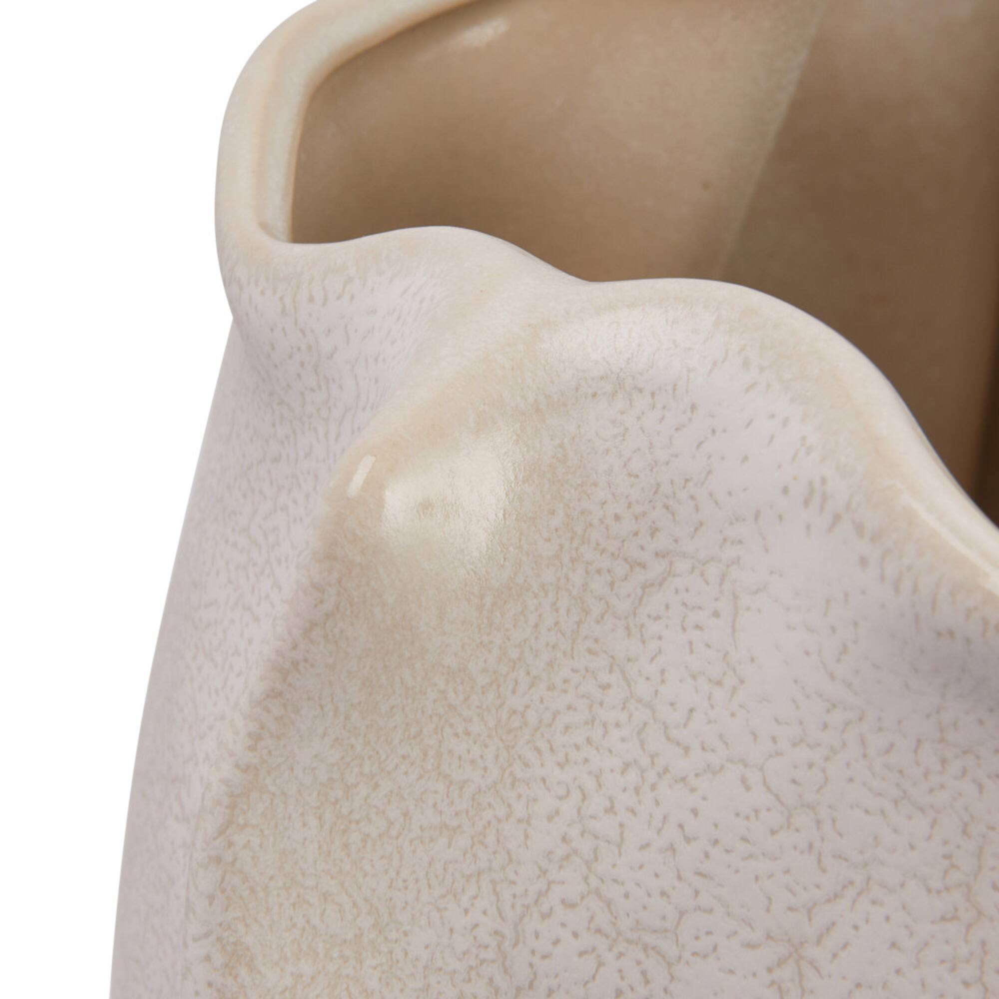 Hello Honey® 15" Natural Modern Organically Shaped Stoneware Vase